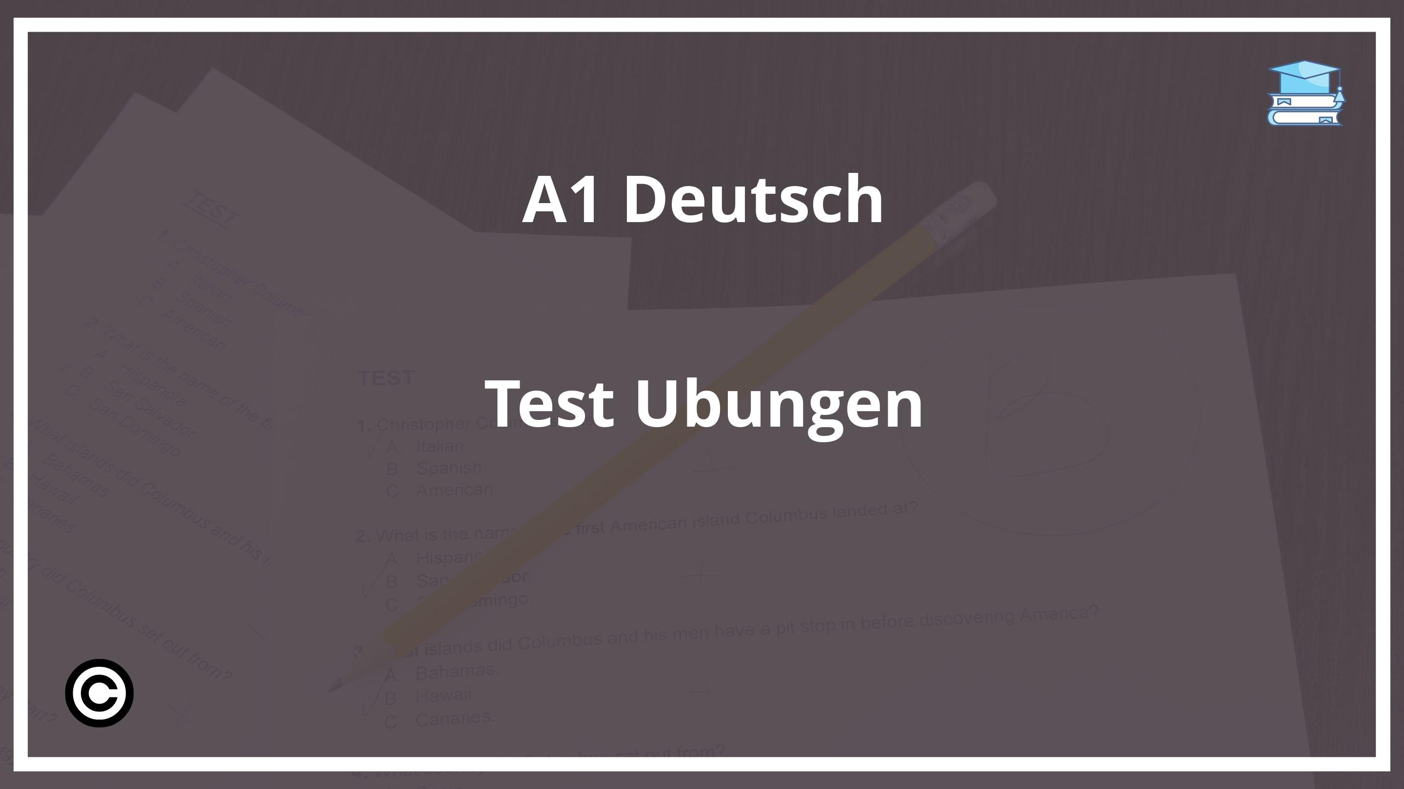A1 Deutsch Test Übungen PDF