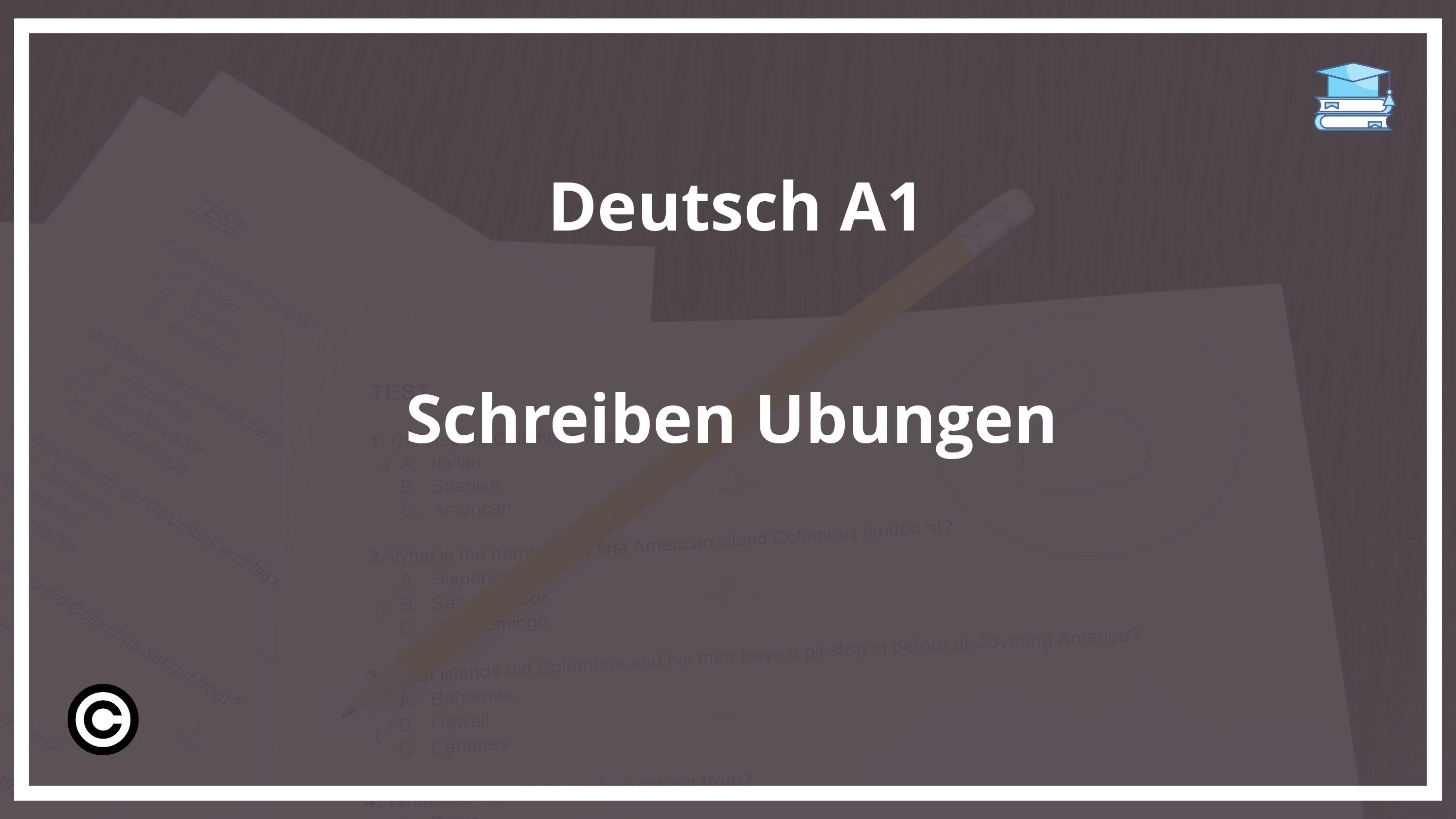 Deutsch A1 Schreiben Übungen PDF