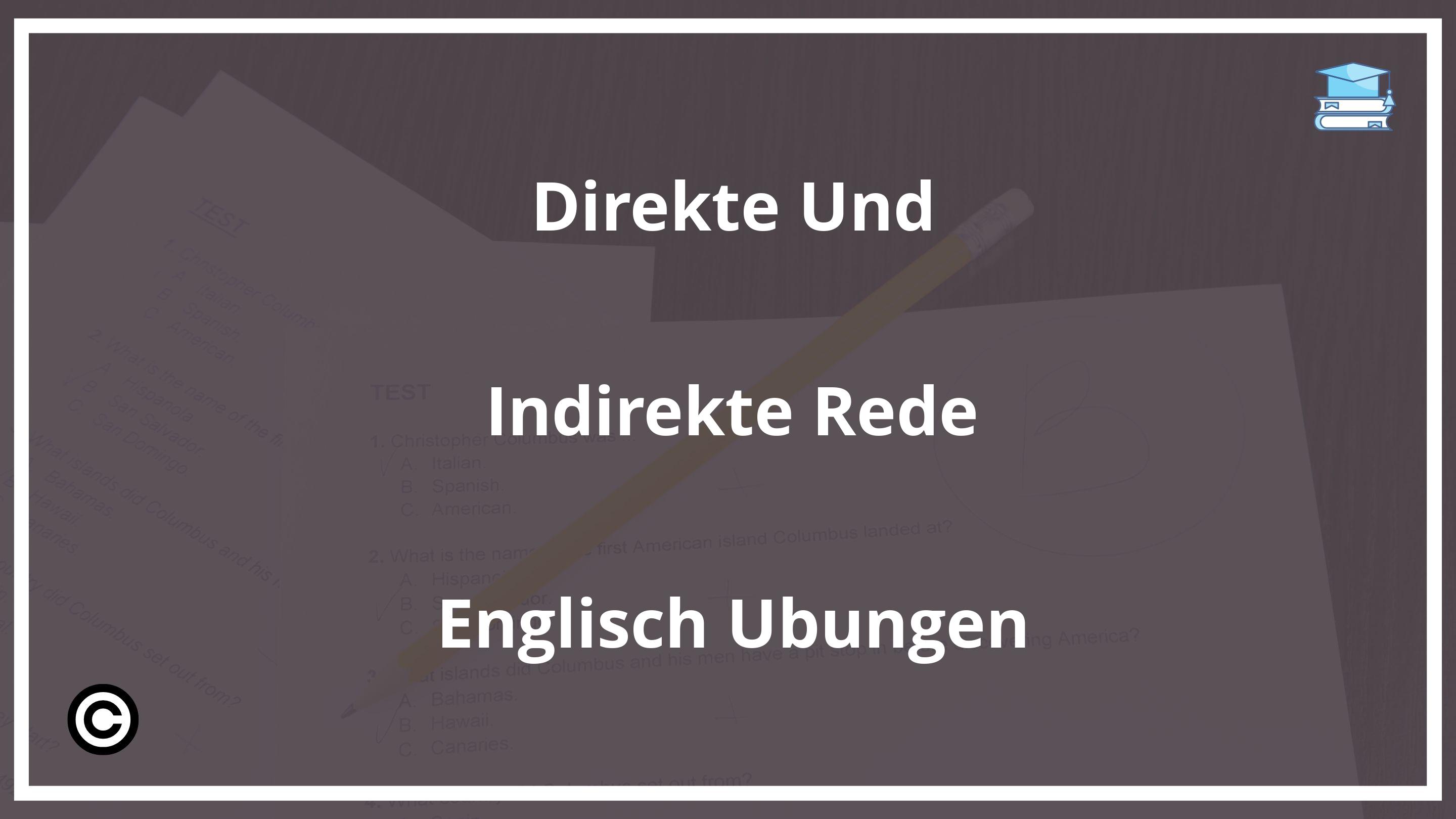 Direkte Und Indirekte Rede Englisch Übungen - PDF