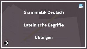 Grammatik Deutsch Lateinische Begriffe Übungen PDF