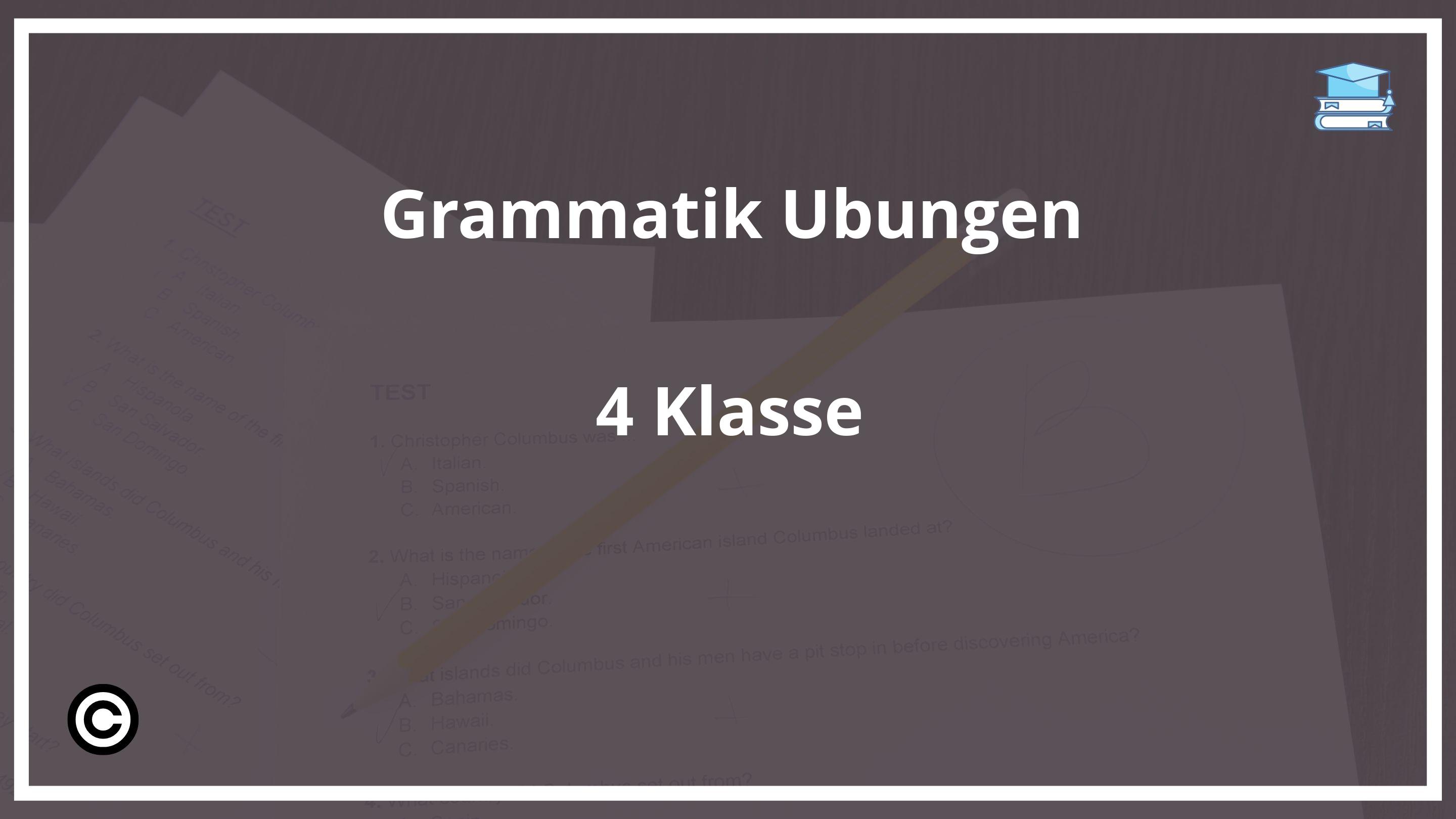 Grammatik Übungen 4. Klasse PDF