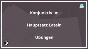 Konjunktiv Im Hauptsatz Latein Übungen PDF