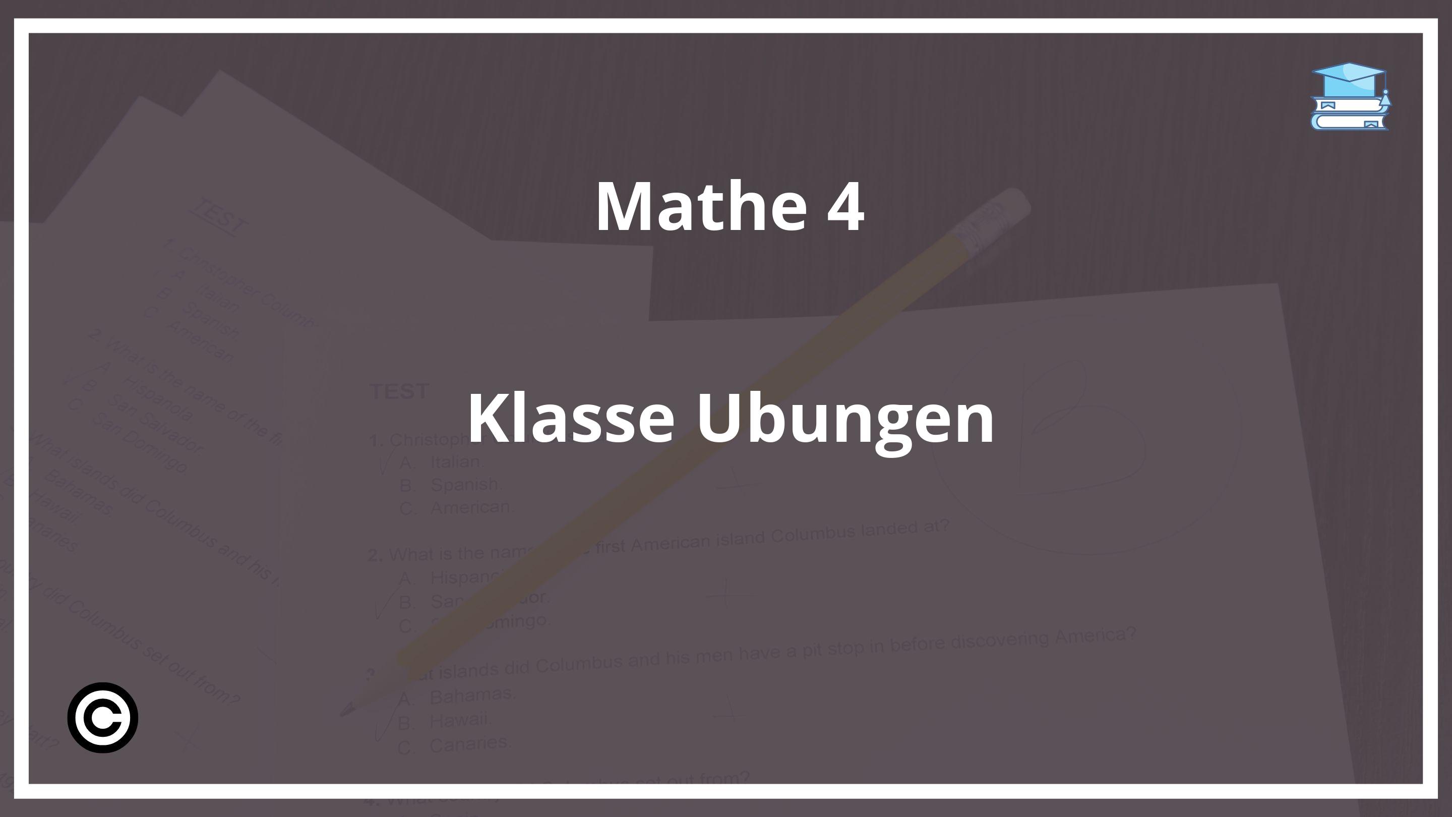 Mathe 4. Klasse Übungen PDF