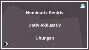 Nominativ Genitiv Dativ Akkusativ Übungen PDF