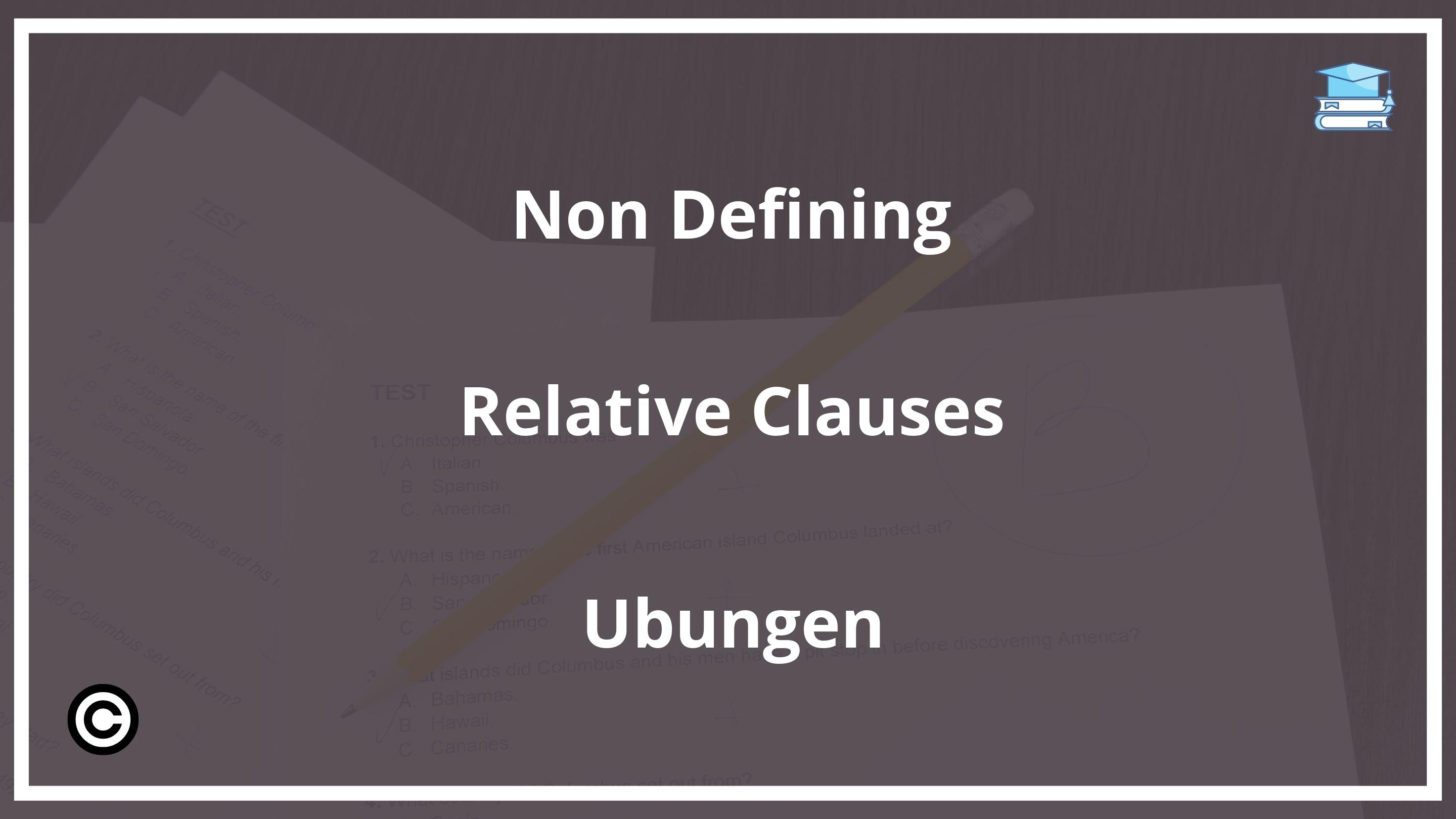 Non Defining Relative Clauses Übungen PDF