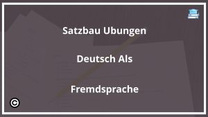 Satzbau Übungen Deutsch Als Fremdsprache PDF